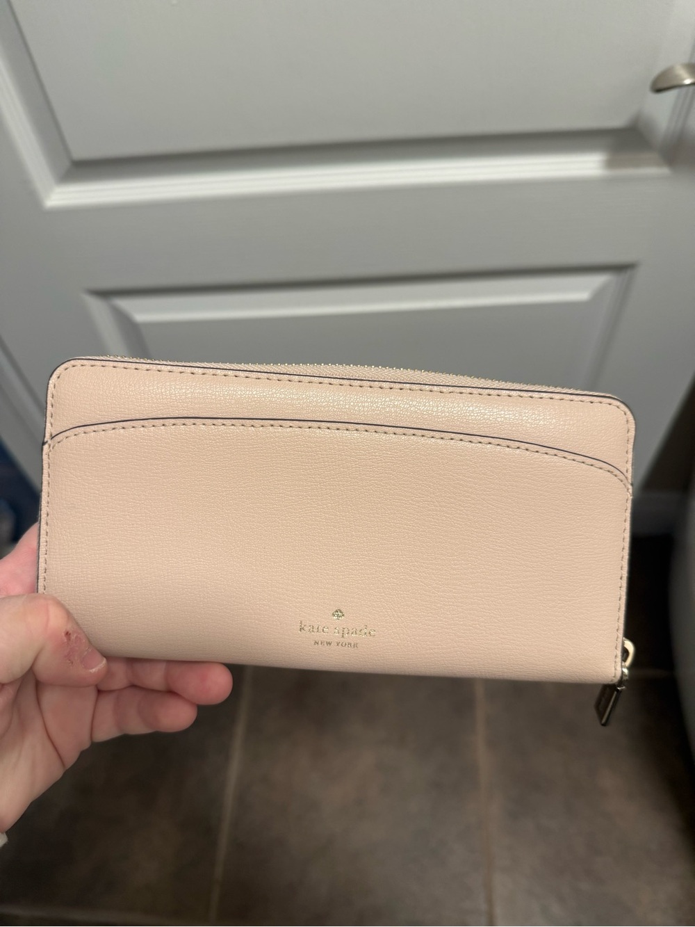 kate spade Blush Pink Pebbled Zip Around Wallet